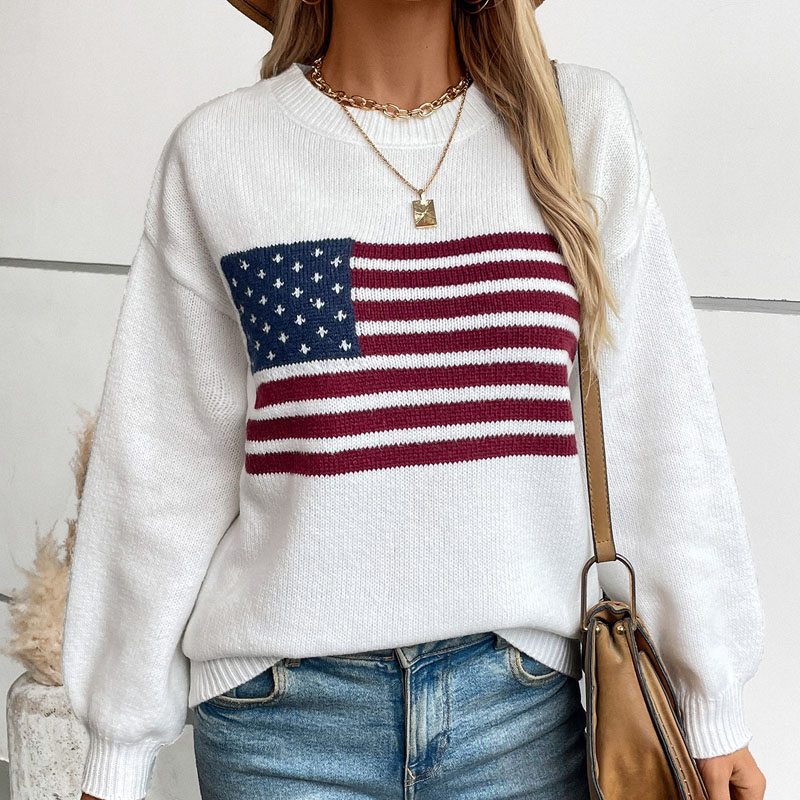 Donne per maglioni pullover della bandiera americana