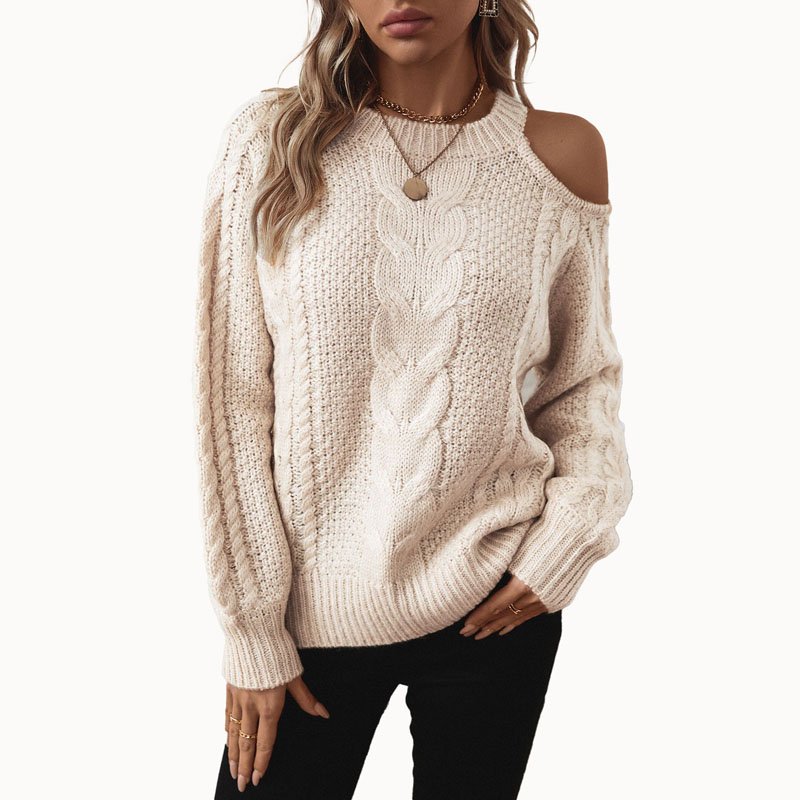 Maglione a maglia spalla nuda