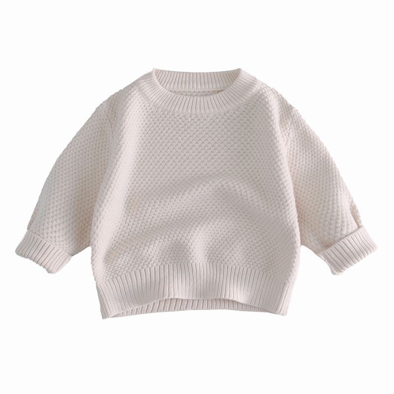 Solido maglione per bambini a maglia da tondo colorato